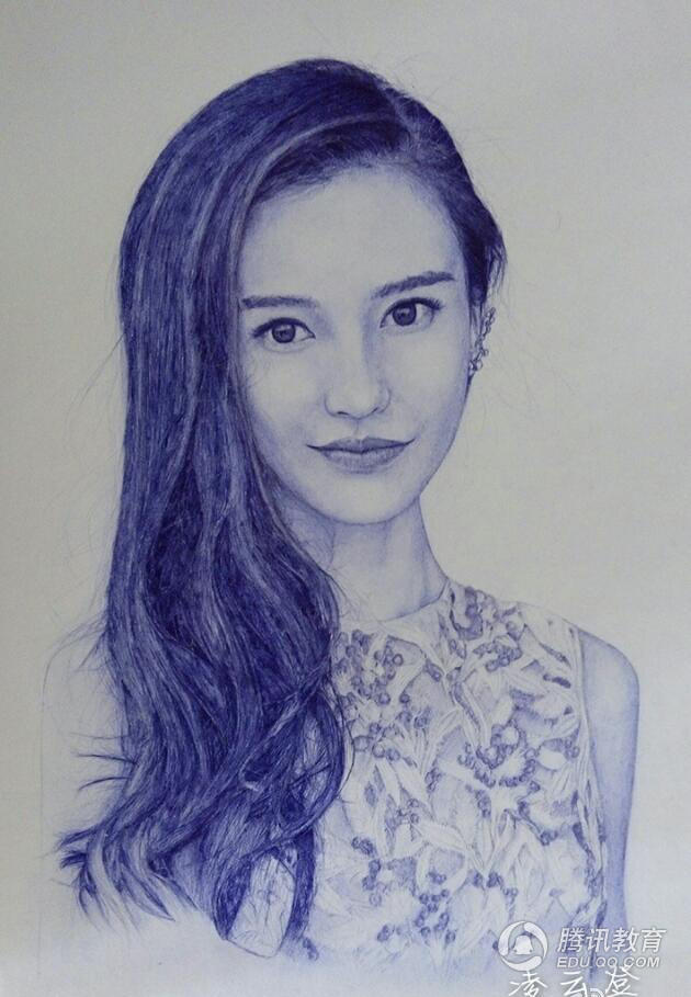 angelababy画画,angelababy angelababy圆珠笔画