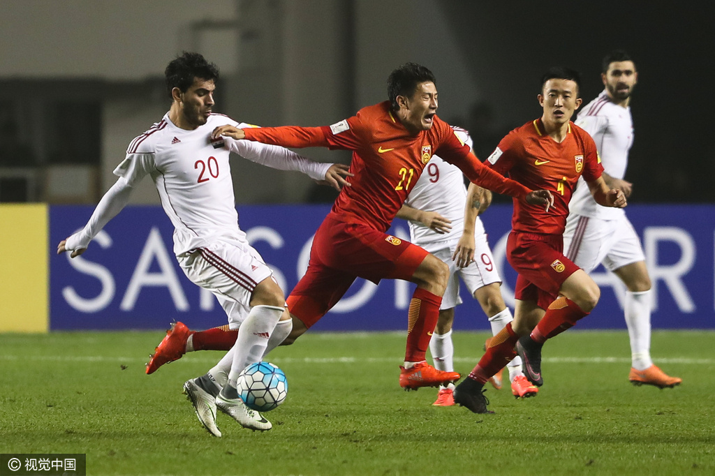 2018世预赛亚洲区12强赛:中国男足0-1叙利亚