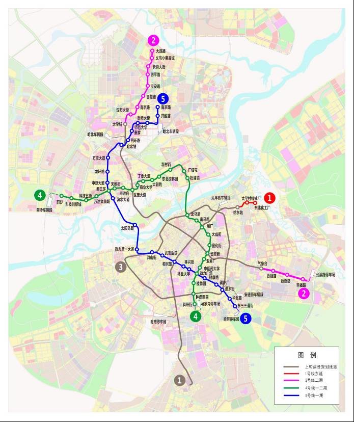 哈尔滨地铁二期建设规划建65座车站【位置图】