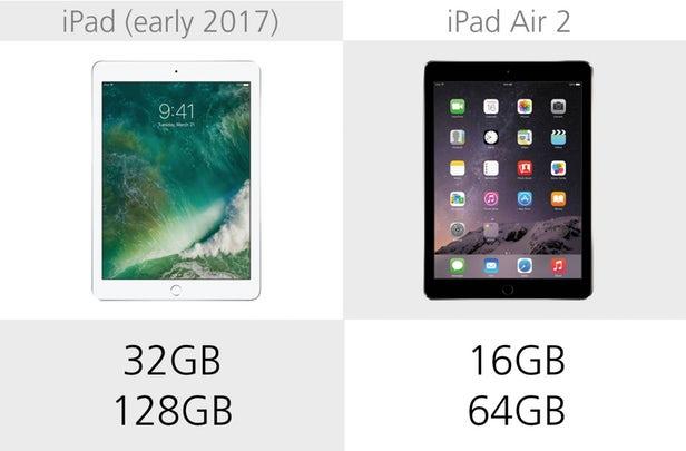 2017年款ipad和ipad air 2规格参数对比